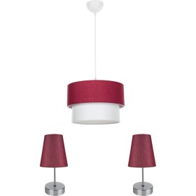 Resim Teknotrust Yatak Odası Aydınlatma Set Bordo 