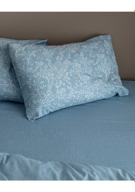 Resim Madame Coco Emele Tek Kişilik %100 Pamuk Ranforce Baskılı Nevresim Takımı - Mavi Mavi 