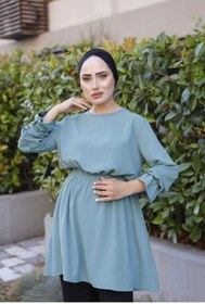Resim YILMAZBARMAZ Kadın Bel Büzgü Detaylı Ayrobin Tunik 
