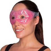 Resim Pembe Jel Boncuklu Göz Maskesi, Soğuk & Sıcak Kullanım Rahatlatıcı Terapi Maskesi 