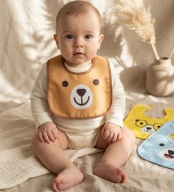 Resim Babydonat Beary Friends 3'lü Paket Sıvı Geçirmez Leke Tutmaz Silinebilir Ayıcık Figürlü Bebek Mama Önlüğü Seti 