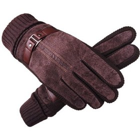 Resim Mengtuo Hakiki Deri Eldiven Domuz Derisi Kış Sıcak Erkek Kayak Kaymaz Eldiven Kahverengi 