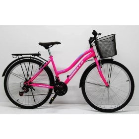 Resim Pembe Bisiklet Kadın Pembe 26 Jant Bisiklet Bisiklet Bisiklet Çamurluğu Sepetli 2650 Pembe 