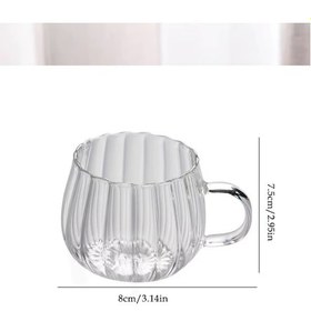 Resim 400 Ml Çift Çidarlı Kulplu Şık Desenli Cam Bardak 4 Adet Beyaz 