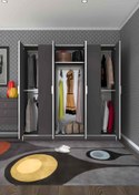 Resim Kenzlife Gardırop 6 Kapaklı Kapılı Anemon 180*180*42 Gri Gardolap Dolap 