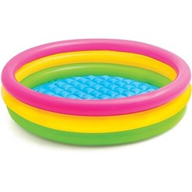 Resim Intex 57412 114 CM Renkli 3 Bölme Taban Şişme Havuz 