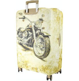 Resim My Saraciye My 153 Motor Valiz İçin Kılıf Orta Boy Bej 