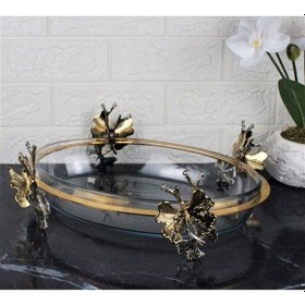 Resim Atabey Home Kelebek Ayak Oval Borcam Tepsi 