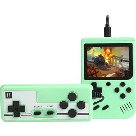 Resim Retro Mini El Video Oyun Konsolu 8-bit 3.0 Inç Renkli Lcd Ekran Dahili 500 Oyun Green-doubles 