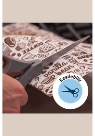 Resim Valerine Life Kahve Makinesi Matı Rustik Kütük Kolajı Çaycı Ve Espresso Makinesi Pad 35x45cm Kahverengi 