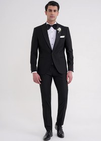Resim 032 Slim Fit Siyah Altro Takım Elbise - Siyah / SİYAH - 52 