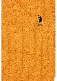 Resim U.S. Polo Assn. Erkek Çocuk Hardal Basic V Yaka Kazak 50293535-VR072 