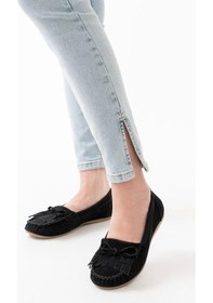 Resim Ps-100 Siyah Süet Püsküllü Günlük Kadın Babet Çok Renkli 