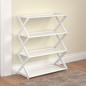 Resim 4-Katlıklı Minimalist Metal Ayakkabı Rafı - Alan Tasarrufu Sağlayan Spor Ayakkabı Depolama, Kolay Montaj Dayanıklı Tasarım, Giriş, Yatak Odası ve Yurt İçin Uygun, Basit Tarz | Metal Ayakkabı Rafı 