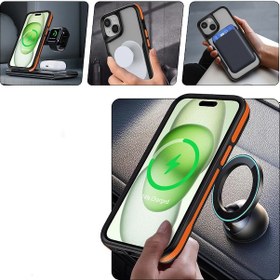 Resim İphone 14 Pro Uyumlu Magsafe Şarj Özellikli Renkli Kenar Airbag Şeritli Zore Lamer Kapak-siyah Siyah 