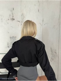 Resim Butik Kemer Detay Crop Trençkot 
