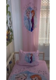 Resim Pembe Elsa Anna Çizim Çocuk Odası Yatak Örtüsü Yastık Kılıfı 