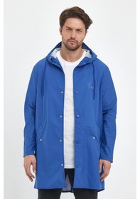 Resim T Rain Pu Raincoat 2xl Beden Mavi Erkek Yağmurluk Mavi 