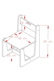 Resim Minera 2-4 Yaş Turna Model Ahşap Montessori Aktivite Oyun Çalışma Sandalyesi (1 Sandalye) 