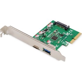 Resim Digitus USB 3.1 PCI Express Kart, 2 x harici USB 3.1 port, 1 x USB-C™ yuva, 1 x USB-A yuva, maksimum 10GB/s 