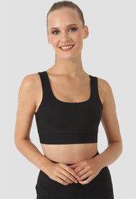 Resim Superstacy Square Neck Siyah Spor Büstiyer 