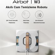 Resim Airbot W3 Cam Temizleme Robotu 11000PA Emiş Gücü–çift Nozul Ultrasonik Püskürtme,akıllı Yol Planlama,kenar Algılama Teknolojisi, Ups 20 Dakika,4 Temizlik Modu,mihome Kontrol 