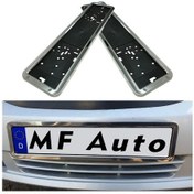 Resim Hightower 2 Adet Paslanmaz Çelik Abs Avrupa Ve İngiltere Plaka Tutucu, 270g Araç Dışı Çerçeve 