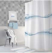 Resim Zethome Tropik Waterdrop Banyo Duş Perdesi Tek Kanat 1X180X200 Çok Renkli 