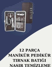Resim Ronanna 12 Parça Paslanmaz Çelik Kompakt ve Taşınabilir Manikür Makası Tırnak Makası 