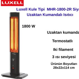 Resim Luxell MHR-1800-2R Siyah Uzaktan Kumandalı Isıtıcı (1800W 2rez) 