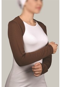 Resim Altobeh Uzun Kollu Kadın Tesettür İçe Giyilen Bolero - Çikolata Çok Renkli 