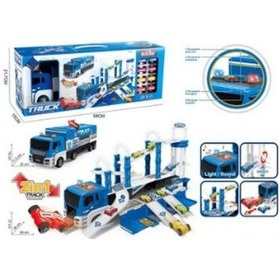 Resim Ctoys 660-s17 Işıklı Müzikli Taşıyıcı Polis Tır Oyuncak 