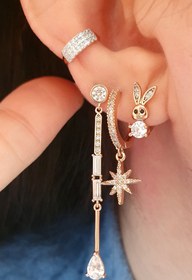 Resim BUNNY Icedout Plaka Sıkıştırmalı Kıkırdak Küpe (earcuff) 