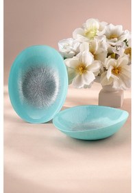 Resim Emsan Pastel 2 Parça Cam Gondol 30 Cm Mavi Mavi 