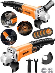 Resim Dragro Alman DRG-4200 W Devir Ayarlı Çift Metal Dişli Şanzuman Demir Metal Kesme Taşlama Makinesi 125 MM T5 