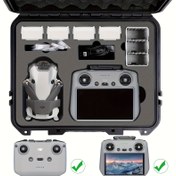 Resim JDI Mini 4 Pro için Sert Kılıf, Askılı Taşıma Çantası - Tüm DJI Mini 4 Pro Fly More Combo Drone Aksesuarları ile Uyumlu (RC2/RC/N1/N2 Kontrolcü ile Uyumlu) 