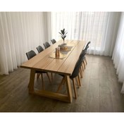 Resim Woodart -nora- Doğal Naturel Ahşap Yemek / Toplantı / Çalışma Masası 