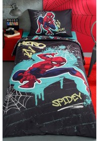 Resim Özdilek Spiderman Street Tek Kişilik Disney Lisanslı Lastikli Fitted Çarşaf Çocuk Nevresim Takımı 479097 