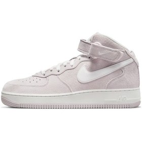 Resim Nike Air Force 1 '07 Mid Qs Leather Unisex Sneaker Hakiki Deri Yüksek Bilek Günlük Spor Ayakkabı Beyaz Pembe Pembe - Beyaz 