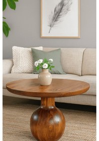 Resim Larin Ahşap Orta Sehpa Fındık Renk Bej 