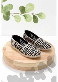 Resim Bambi Bej Siyah Leather Kadın Espadril K01534070628 Siyah 