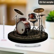 Resim 2D Düz, 2D Klasik Akrilik Davul Masaüstü Dekorasyonu - Çift Taraflı Müzik Temalı Süs, Ev, Ofis, Yatak Odası, Kafe İçin Uygun - Hediye Kutusu Dahil, 2D Düz Noel Süsleri 