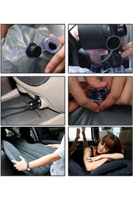Resim Modaba Şişme Araba Koltuğu Yatağı Siyah - Otomobil Arka Koltuk Için Şişme Yatak + Pompa Hediyeli 