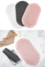 Resim QNİAY Masajlı Silikon Oval Banyo Paspas Vantuzlu Banyo Ve Duş Kaydırmaz Ayak Masaj Terapi Banyo Paspası 