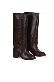 Resim Bueno Shoes Kahverengi Atlas Deri Kadın Topuklu Çizme 39wc5254 