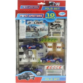 Resim Mega Oyuncak Die Cast Polis Seti 10 Parça 