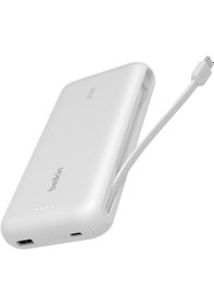 Resim Belkin Boostcharge 20.000mah Entegre Kablolu 30w Hızlı Şarj Powerbank, Beyaz Beyaz 