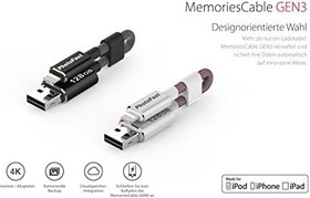 Resim Photofast Memories kablo 3 G şarj kablosu, 18 cm 128GB Gümüş MCG3U3R128GB 