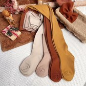 Resim 4'lü Paket Kızlar için Yumuşak Örgü Termal Taytlar - Düz Renk Elastik Bel Bandı, 2-11 Yaş Arası Gençler İçin Günlük Kullanım, Bej/Kahverengi/Beyaz/Siyah, İlkbahar & Sonbahar Giyimi, Rahat Kalıp 