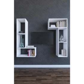 Resim Puzzle Tv Sehpası Beyaz 152x123x35 cm 